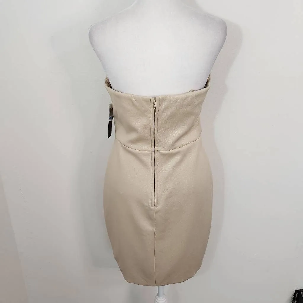 City Studio Champagne Strapless Cocktail Dress NWT Size 9 Sexy Gold Dress Size M - Image 4