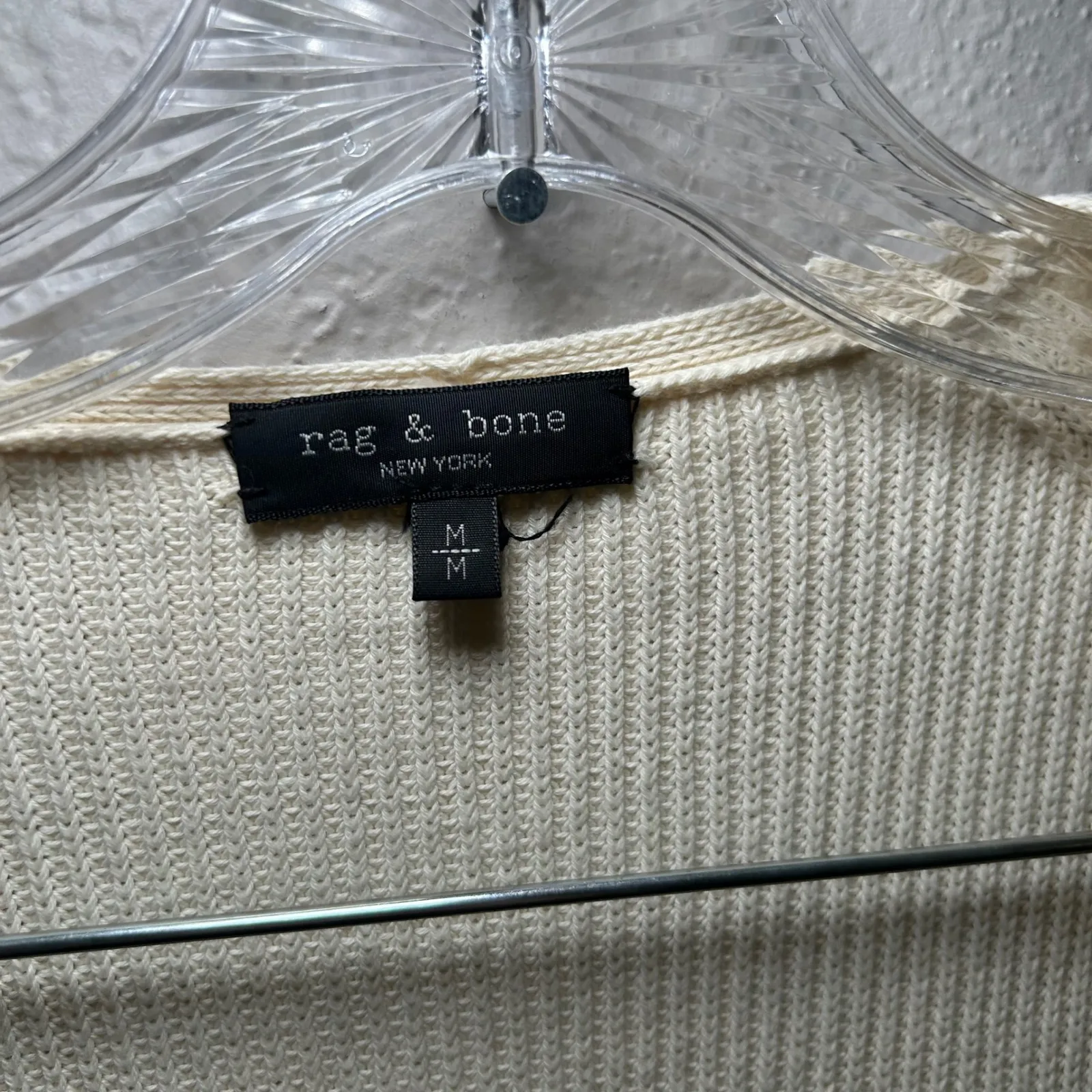 Rag & Bone Cream Ribbed Long Duster Cardigan Sweater Size M quote luxury minimal - Image 4