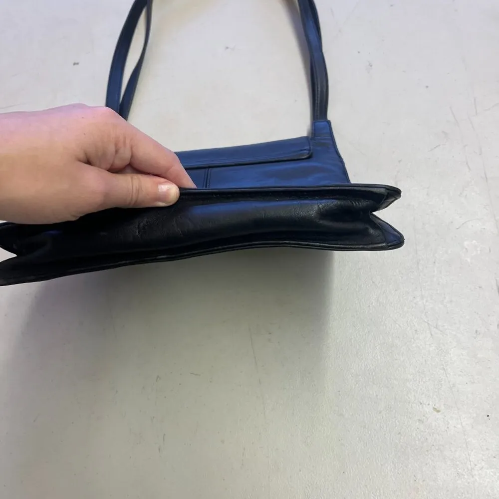 Women's Y2k 90s Guess Black Square Shoulder Bag Tote Faux Leather - Image 5