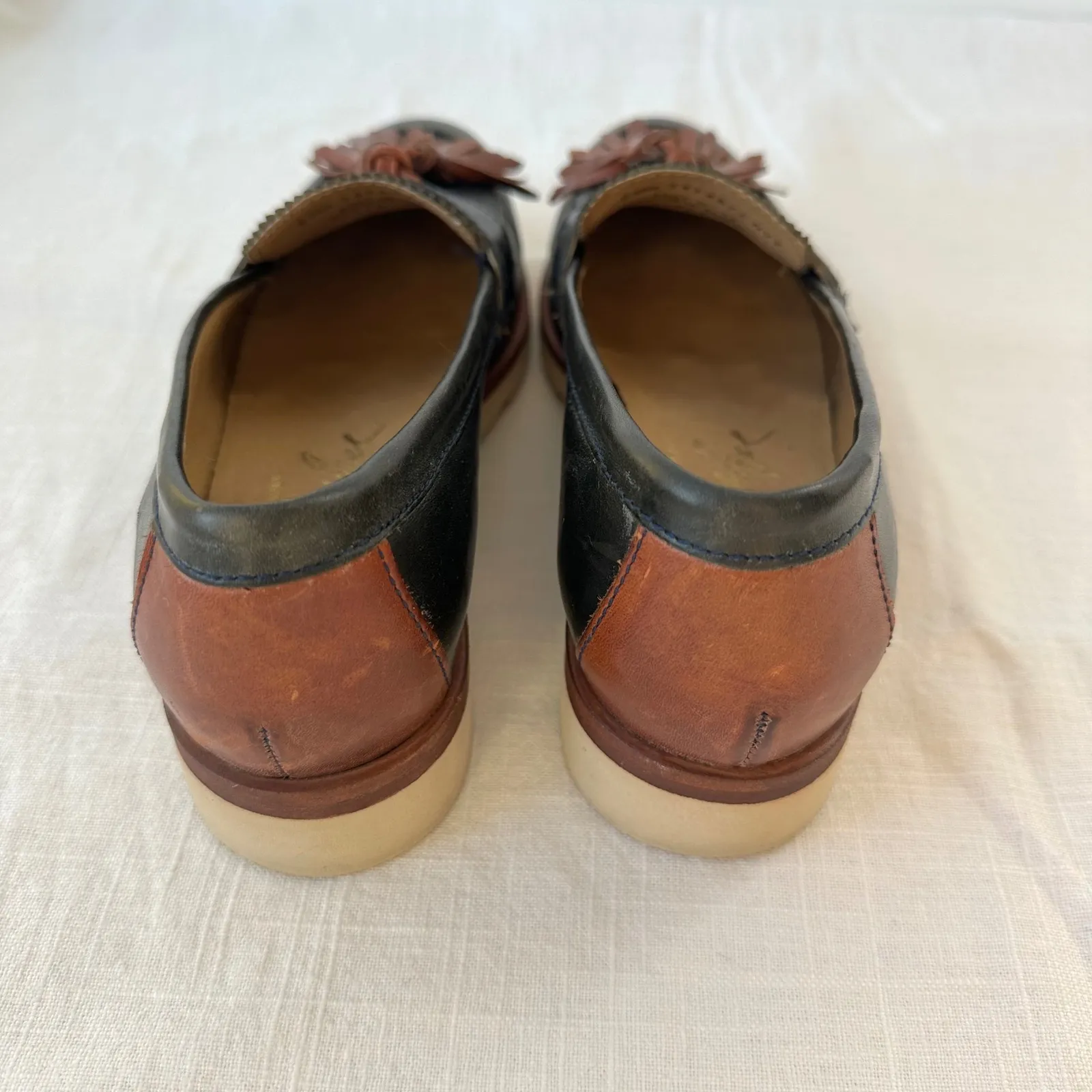 The Frye Company Black Leather Tassel Loafer Shoes Women Sz 7 Brown‎ Classic - Image 9