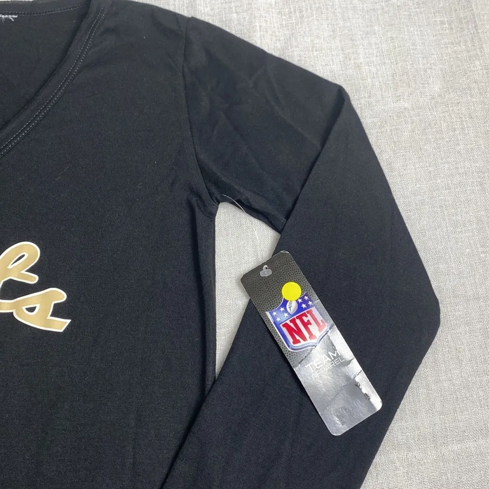 NFL New! New Orleans Saints wommens black long sleeve shirt size S - Image 5