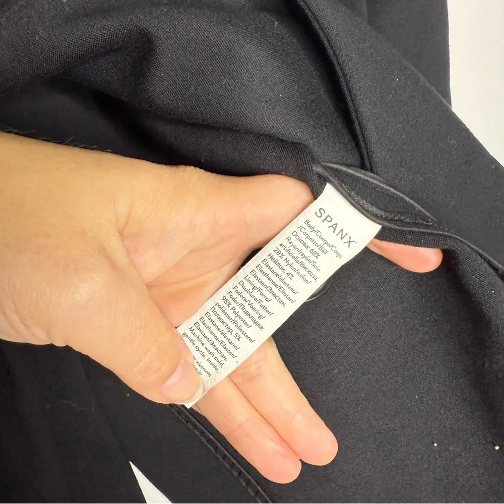 Spanx Black Collarless One Button Blazer Jacket Size XS - Image 5