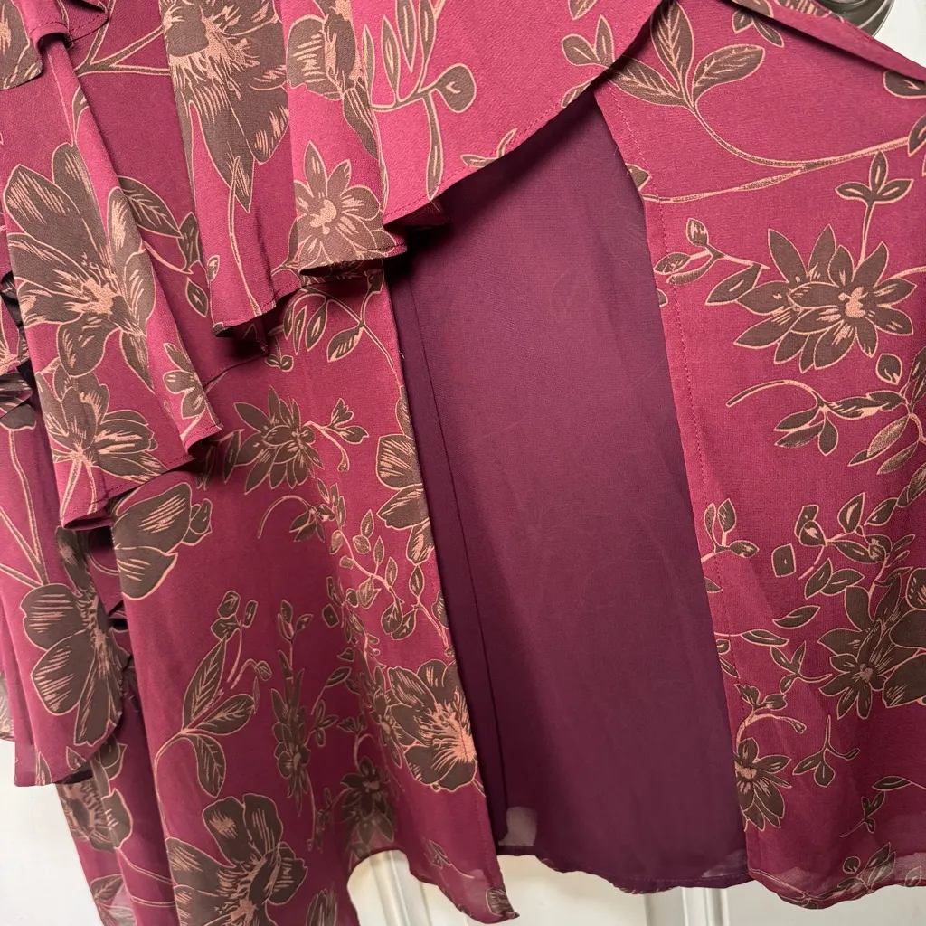 ASTR The Label Biella Floral Print Long Sleeve Keyhole Maxi Dress Sz XS - Image 7