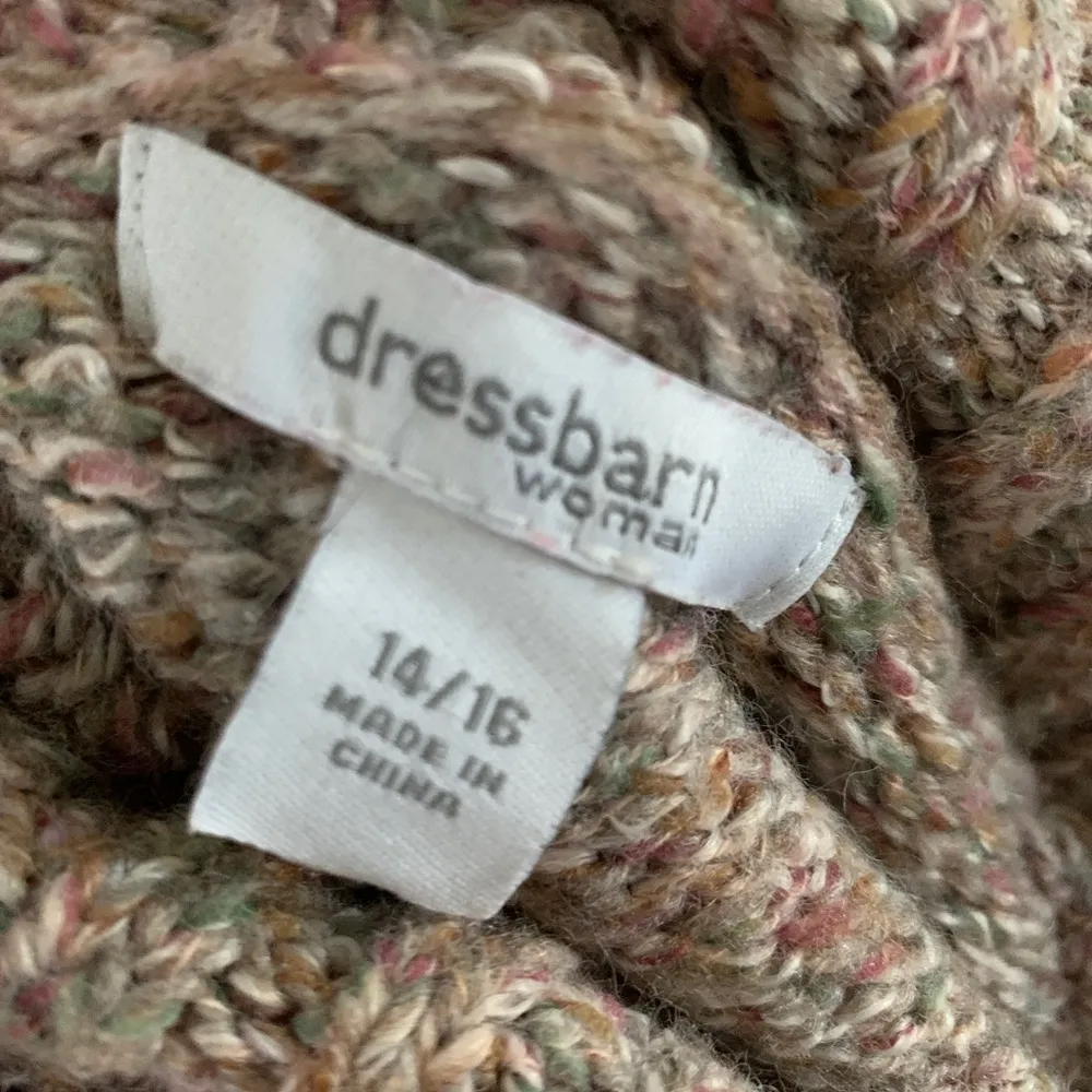 Dressbarn Womans Tan Rainbow Knit Turtleneck Sweater Size 14/16 - Image 7