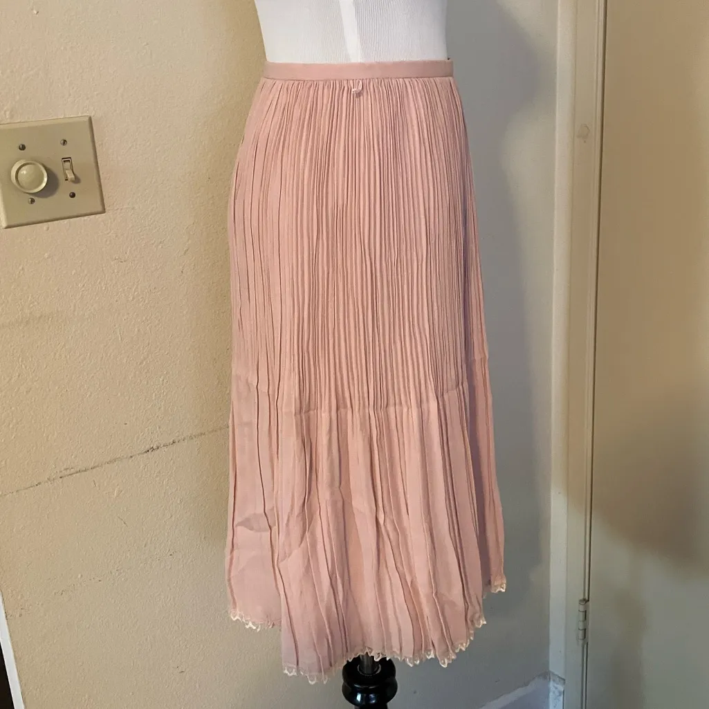 Japanese Dearplants Pleated Pink Lace Skirt, Bloggers Fave Made in Japan Sz S - Image 11