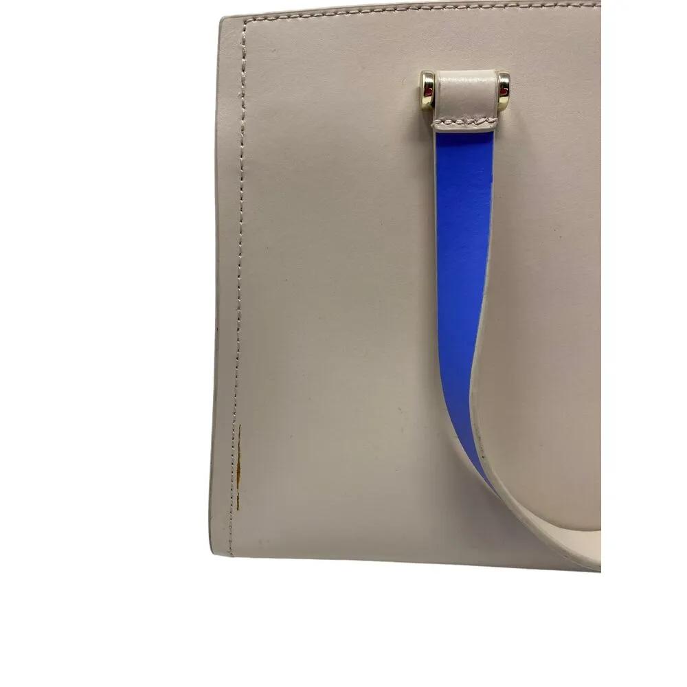 Kate Spade Arbour Hill Kyra Tote Bag Pumice & Adventure Blue Leather Shoulder - Image 7