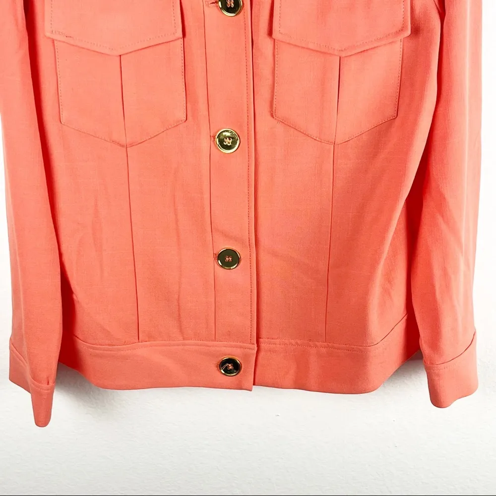 DRAPERS AND DAMONS Orange Button Double Chest Pockets Jacket, Size Medium - Image 9