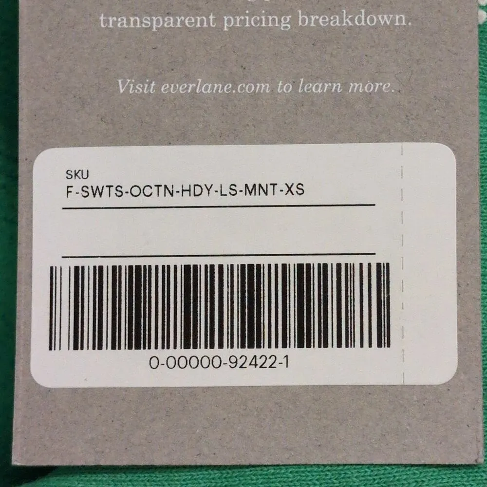 Everlane The Track Organic Cotton Popover Hoodie Green Hooded Sweatshirt XS New - Image 11