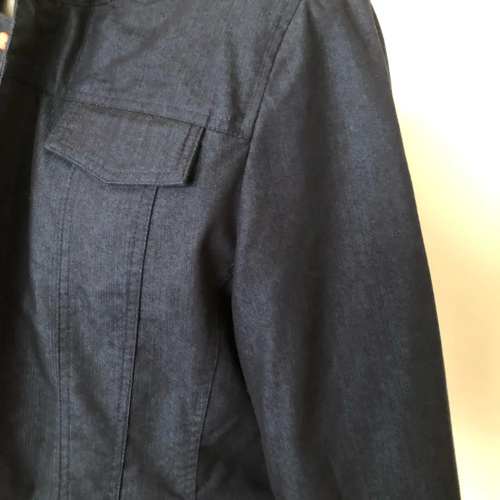 Alfred Dunner Womens 12 Open Front Denim Look 3/4 Sleeves Light Weight Jacket - Image 6