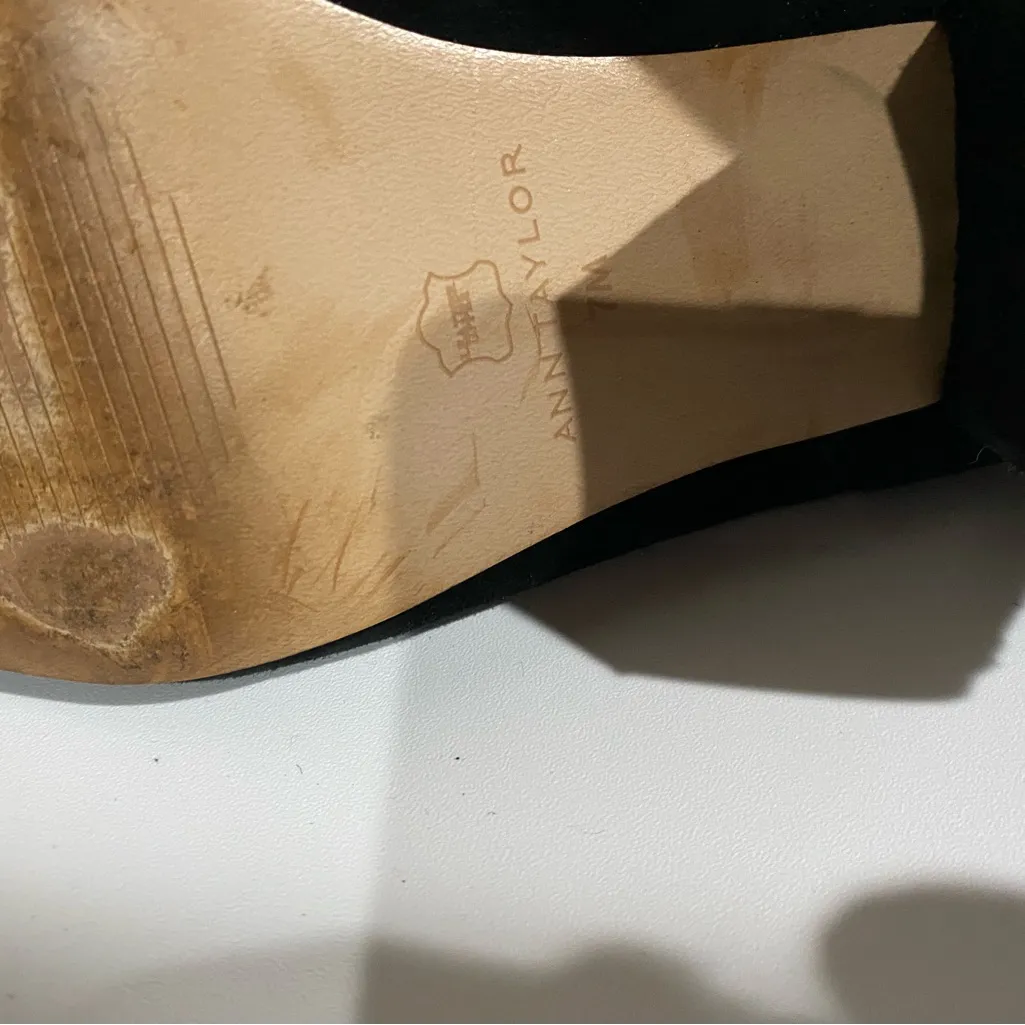 Elegant Black Suede Ankle Boots Ann Taylor 7m - Image 8