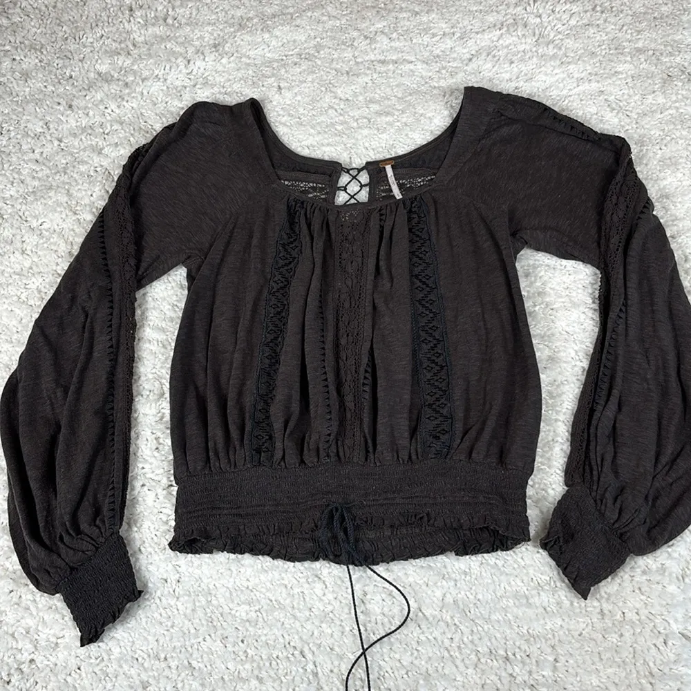 Free People Silverlake Top, Dark Gray, Size Small - Image 3