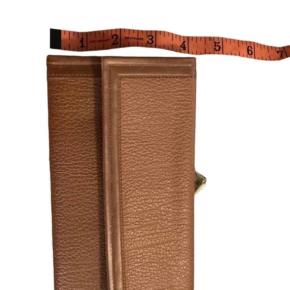 Brown Wallet Billfold Purse Clutch Clasp Classy Credit Card Holder Everyday Check - Image 7