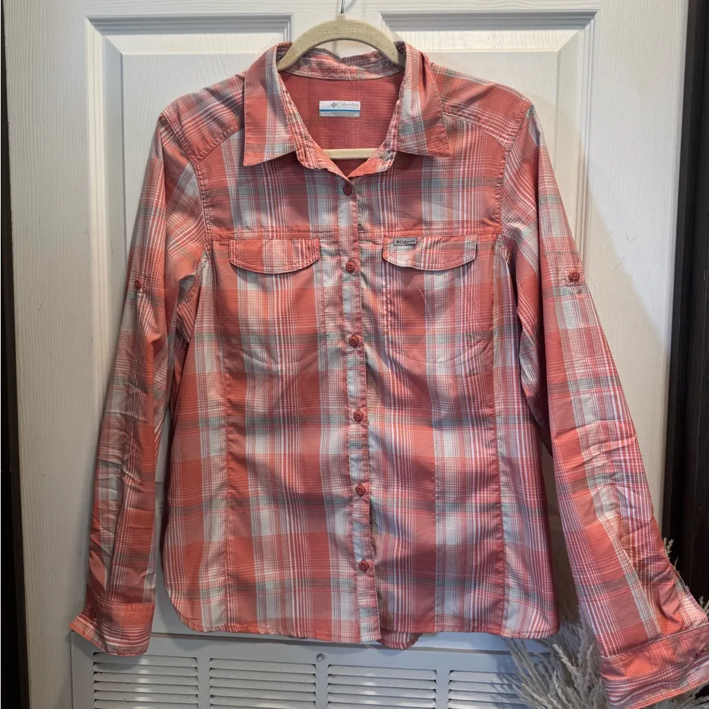 Columbia Women's Omni-Shade T-Shirt, Size L, Plaid, Ventilated, Hiking - Image 3