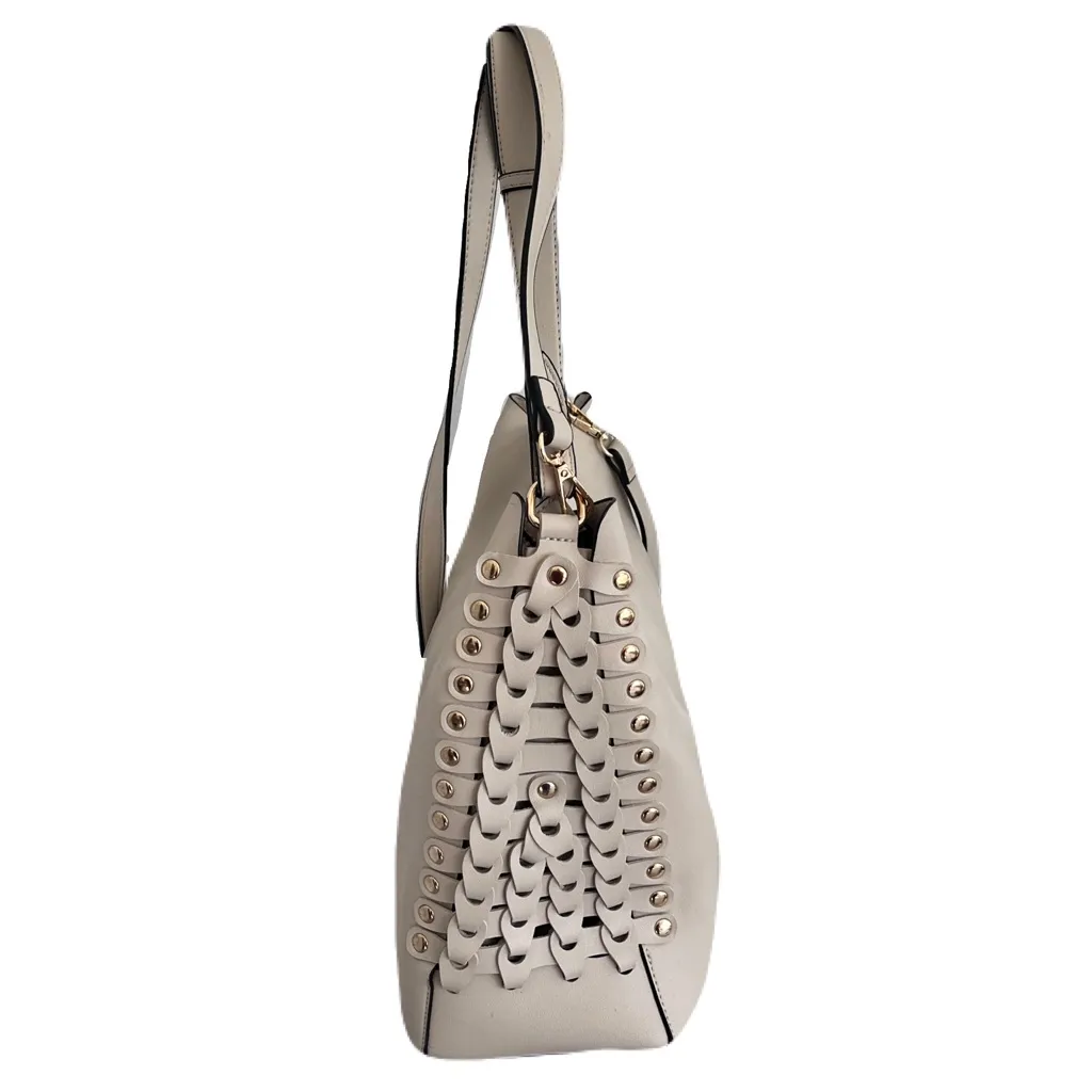 Melie Bianco Ivory Vegan Leather Convertible Crossbody Shoulder Bag - Image 2