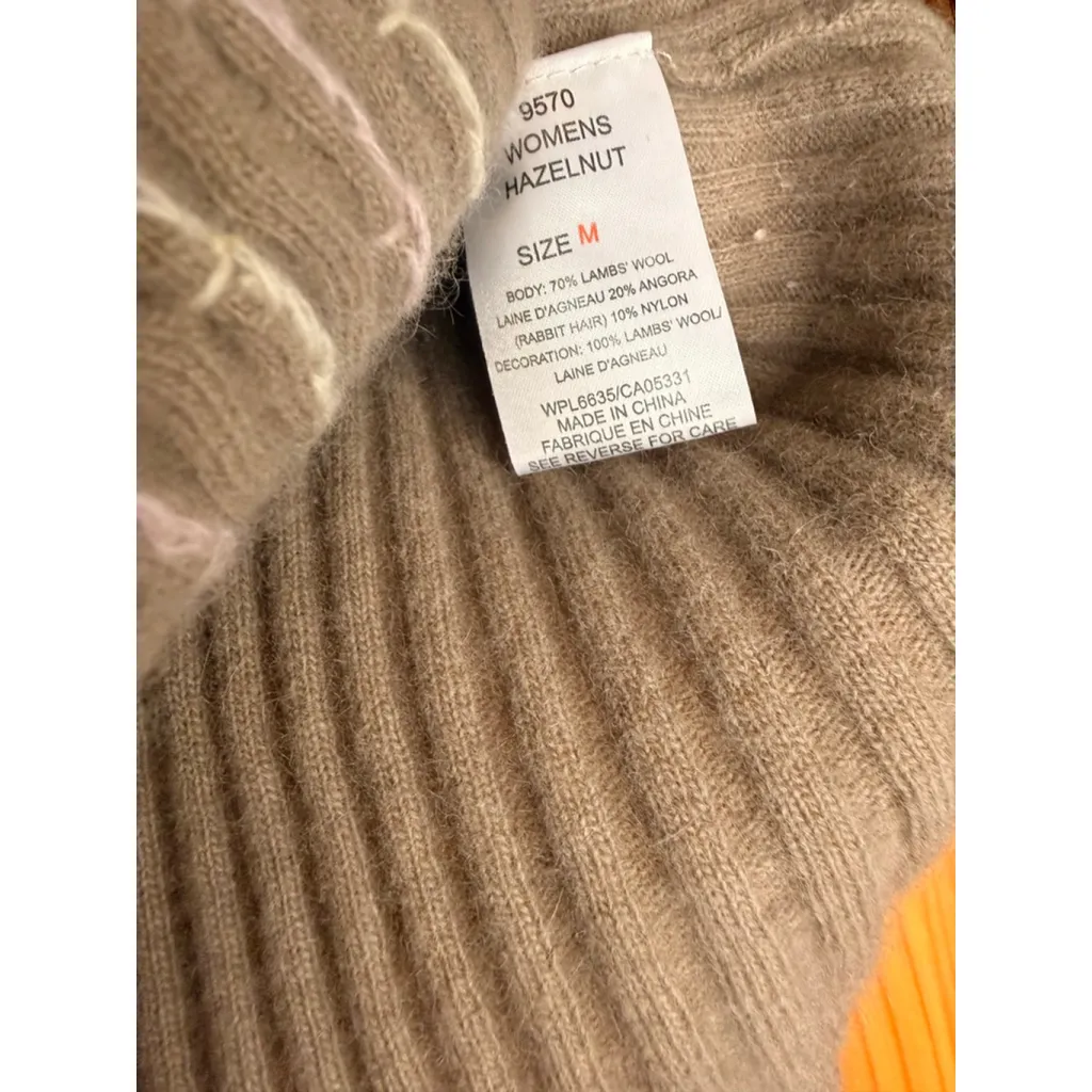 Woolrich Women’s Lambswool Angora Cable Knit Sweater Size M - Image 5