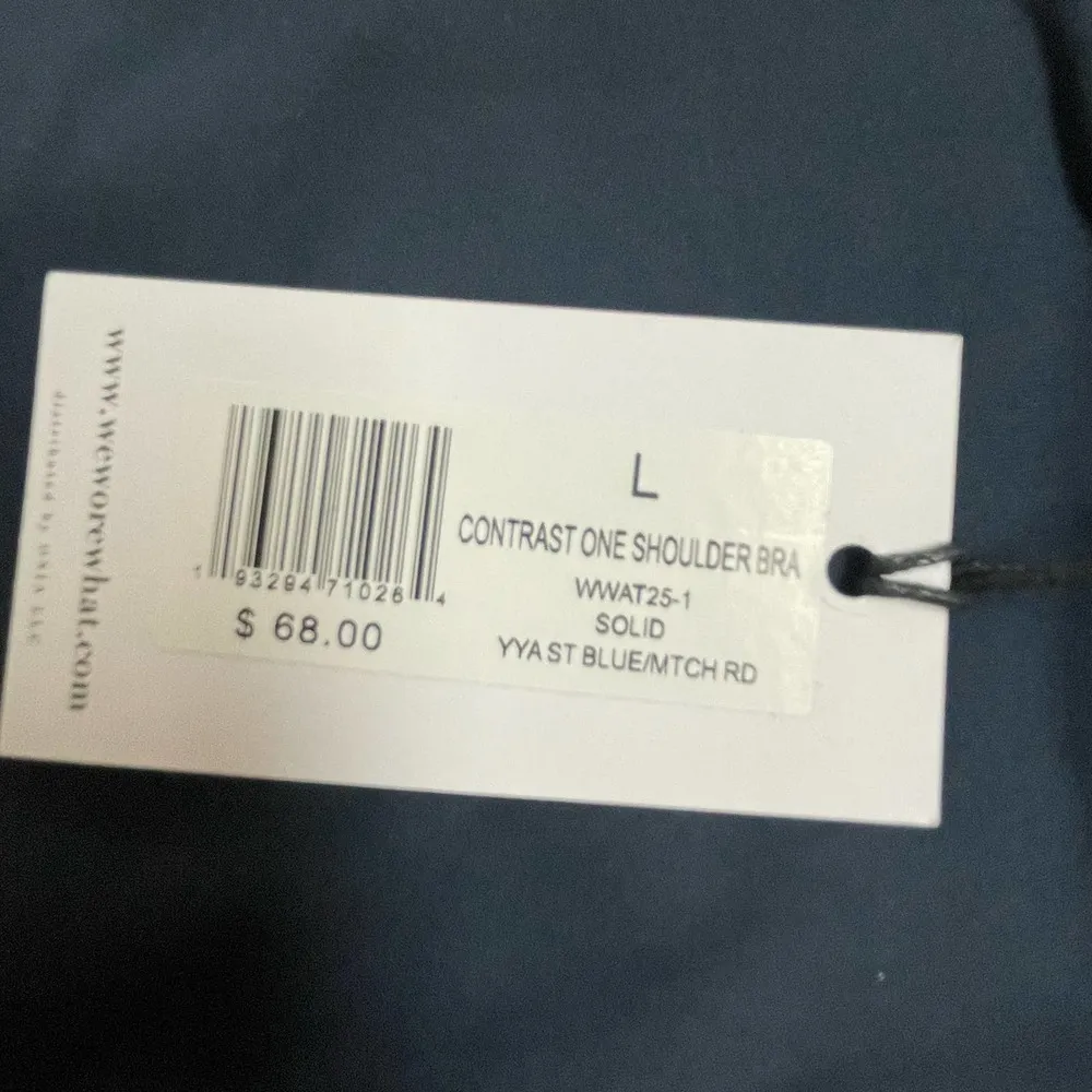 WeWoreWhat One Shoulder Bra Blue Red Sz Large $68 Retail Revolve - Image 4