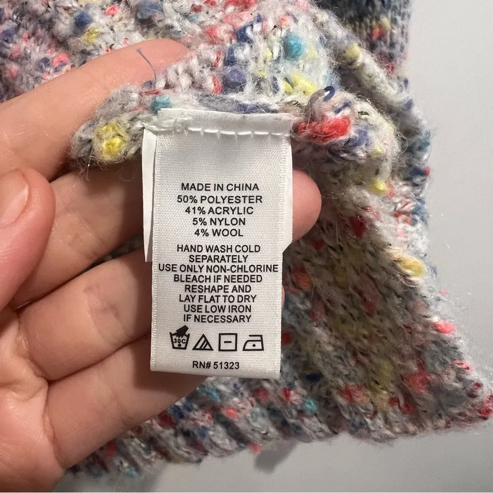 CeCe Confetti Crewneck Multicolor Sweater - Image 5