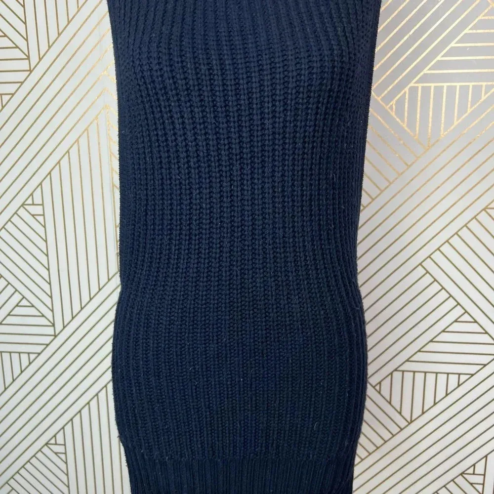 AllSaints Mouleon Sweater‎ Tunic Vest Dress Sleeveless Knit Navy Blue Size Small - Image 5
