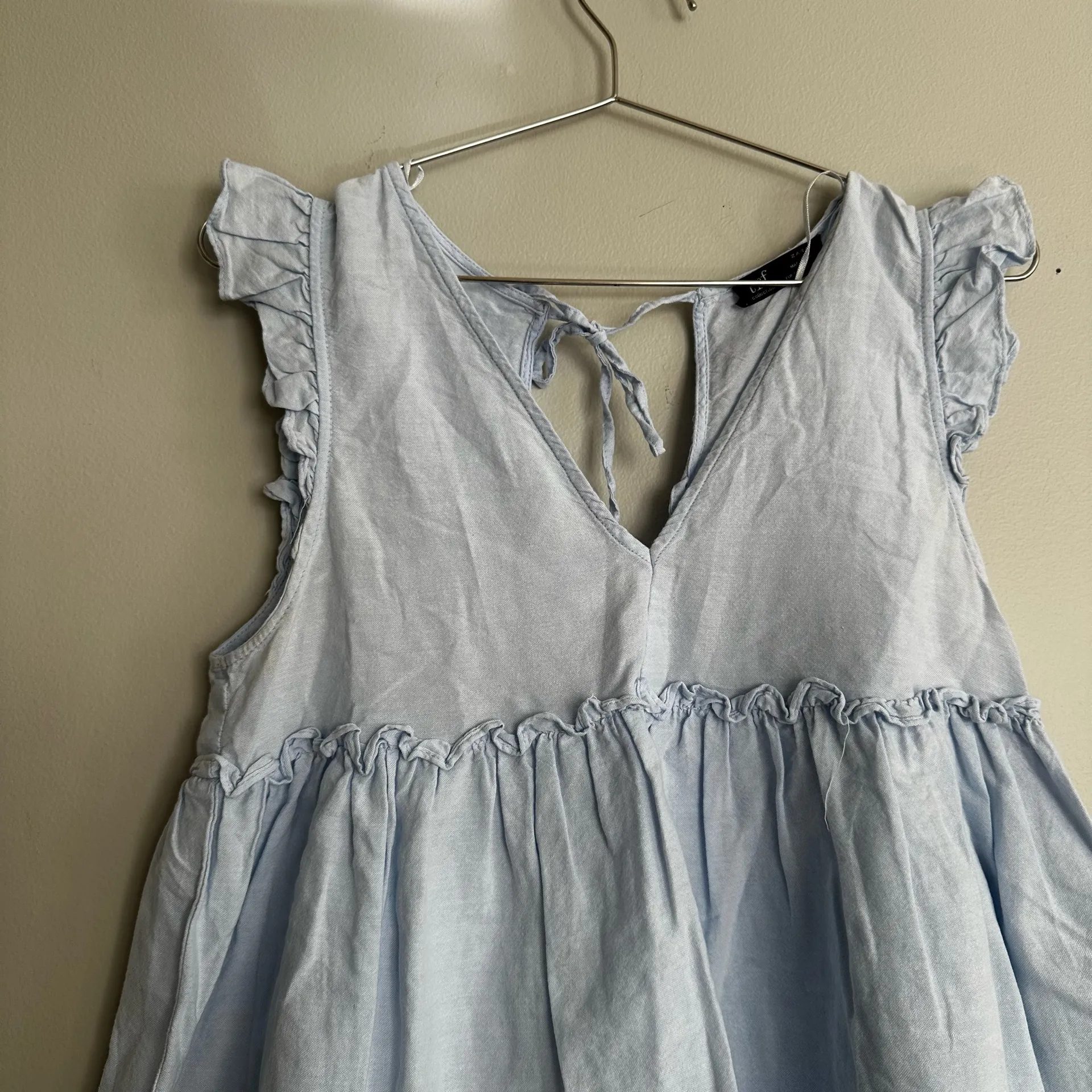 Zara trf Collection Cotton Babydoll Flutter Sleeve Top - Image 3