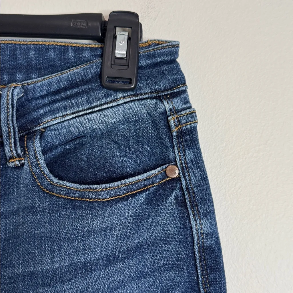 Judy Blue Skinny Fit Dark Wash Blue Stretch Denim Jeans Distressed Detais sz 28 - Image 7