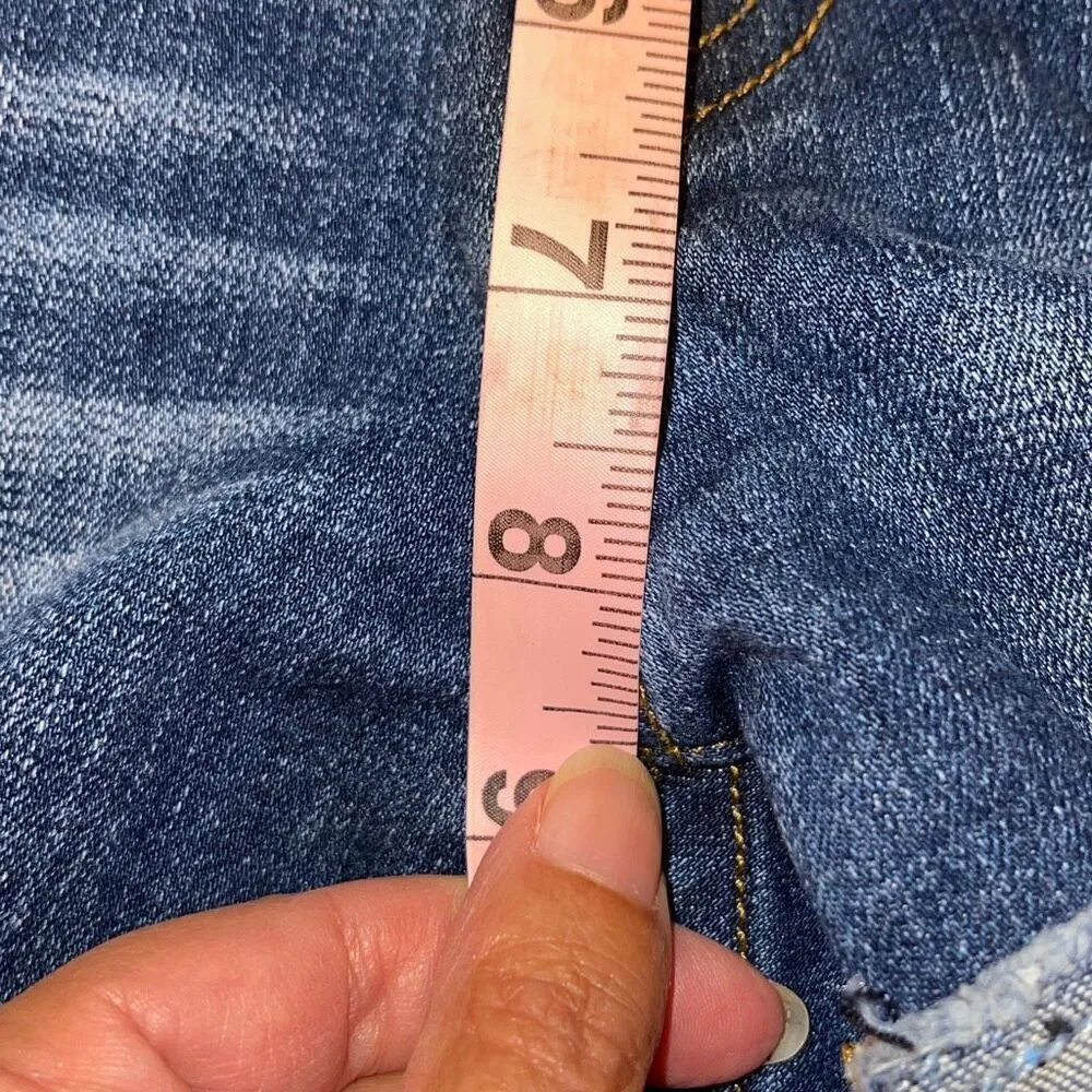 J. Crew Merrill Cut‎ Off Folded Cuff Denim Jean Shorts Size 28 Medium Wash Blue - Image 8