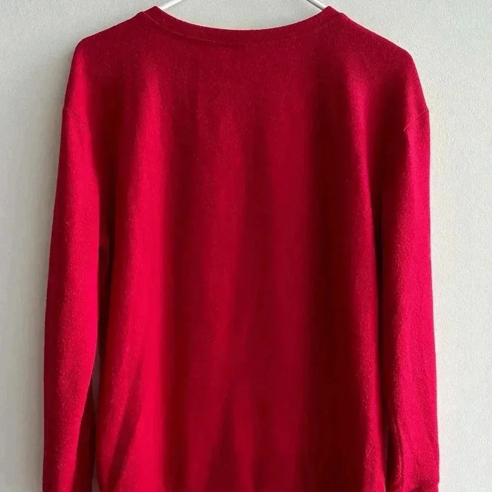 Ho Ho Nope Cat Ugly Christmas Sweater, Red Holiday Sweater, Glitter, Size Med - Image 11