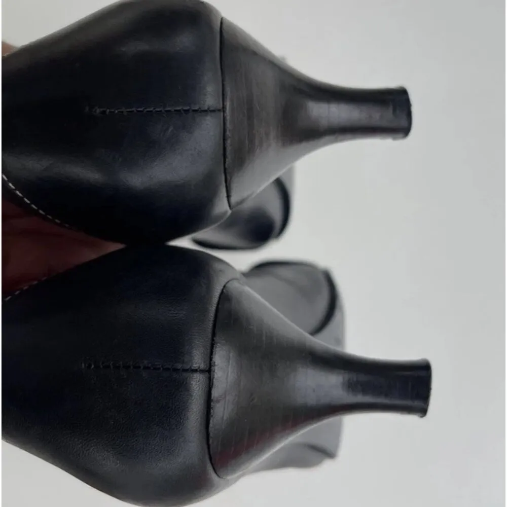 Vintage Ann Taylor Womens Black Kitten Heels w/Square Toes Buckle Stiched Sz 7 - Image 15