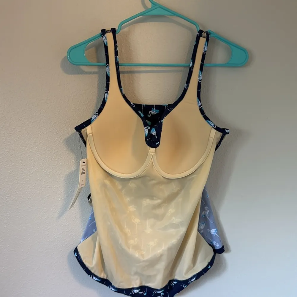 Talbots x Miraclesuit Marina Tankini Top Navy Blue Flamingo NWT 12 - Image 13