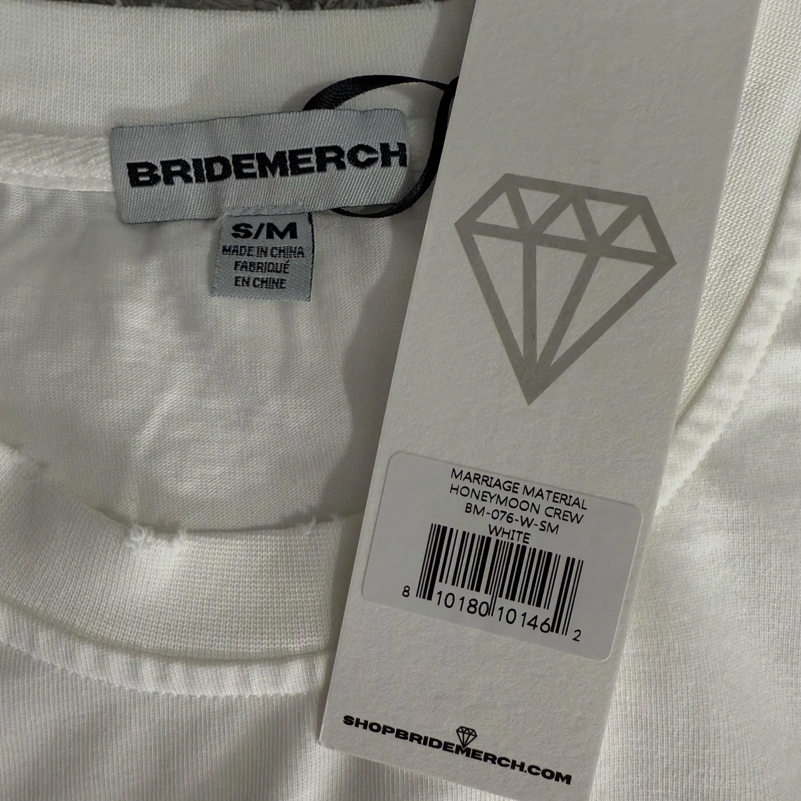 BRIDEMERCH Honeymoon Oversized Graphic Tee, S/M White - Image 6