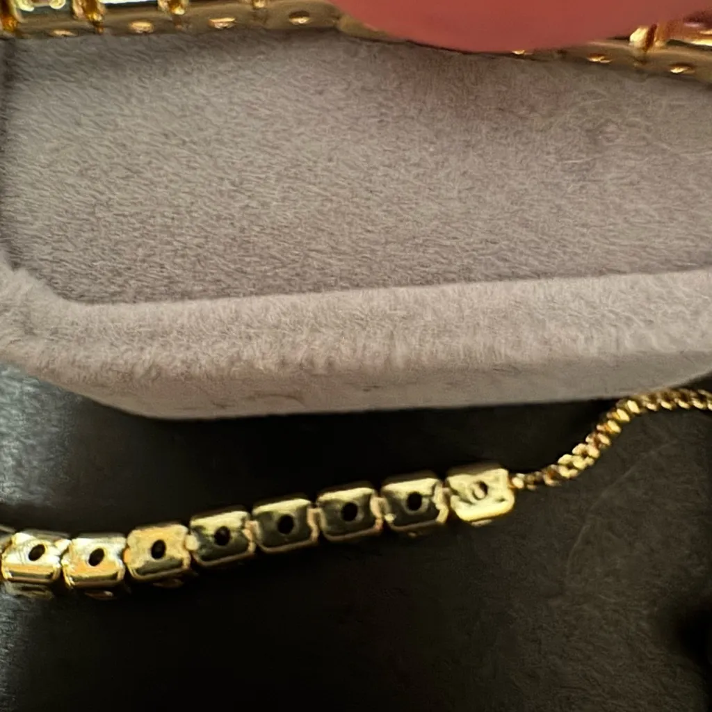 Elegant Teardrop Ring, pink stone bracelet, square ring set Silver - Image 8