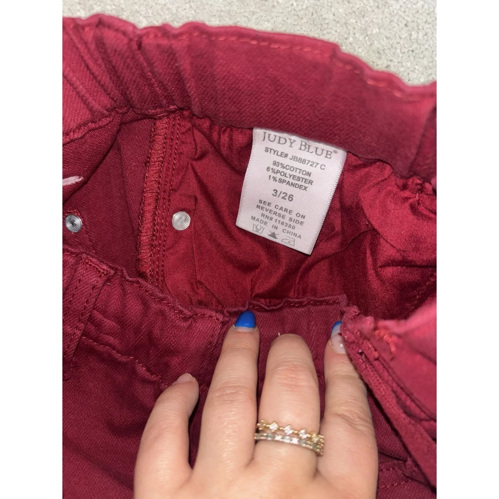 judy blue garment‎ dyed drawstring jeans red 3/26 - Image 4