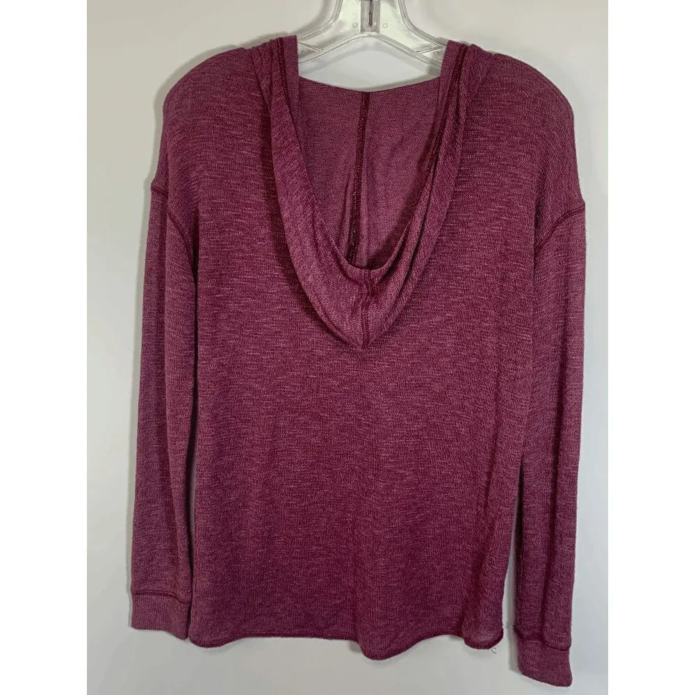 Aerie Women's Knitted Long Sleeve Hoodie Pullover Sweater Red Purple Size XS - Image 6