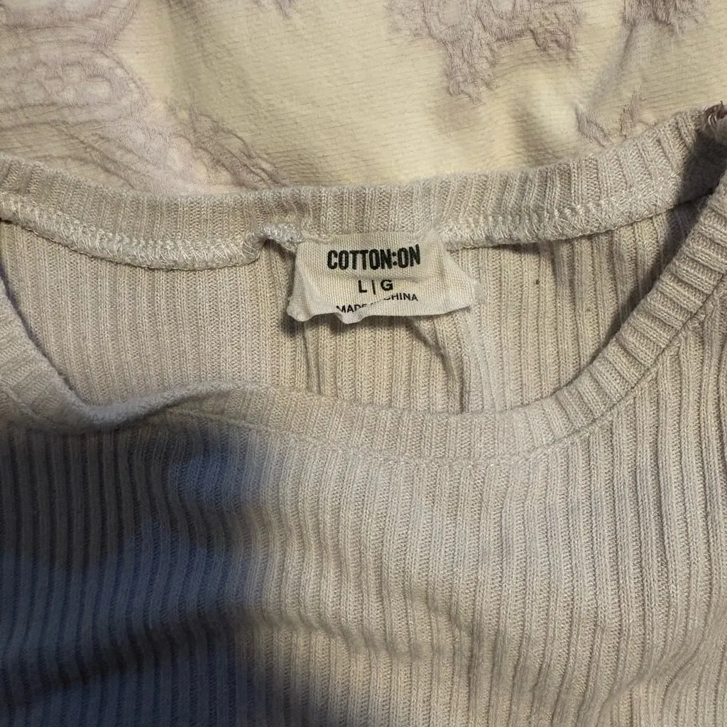 Cotton On  Women’s White Ribbed Short Sleeve Tee - Image 2