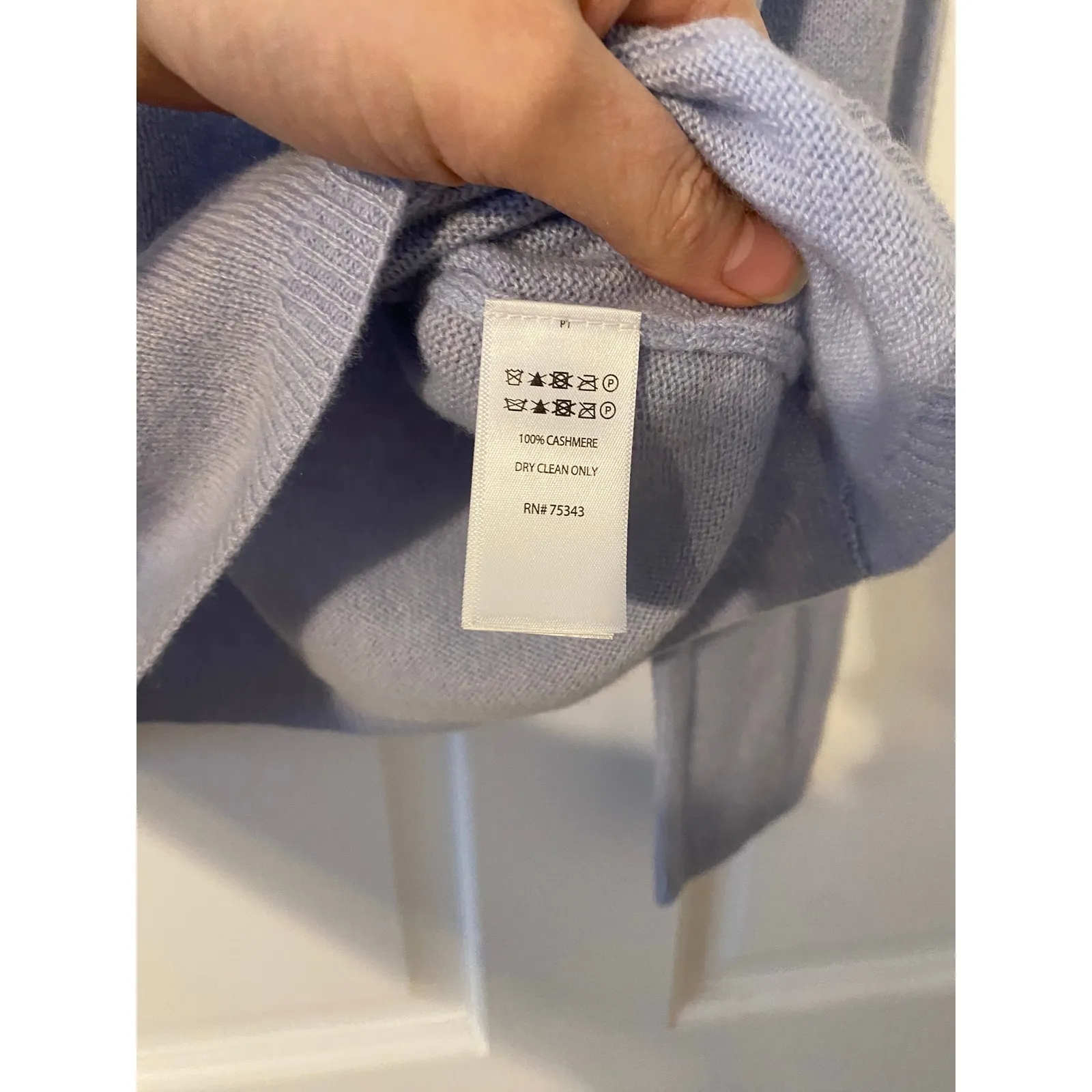 Telluride Cashmere Mock Neck Blue Sweater Large Scandi Heritage Luxury Apres Ski - Image 4