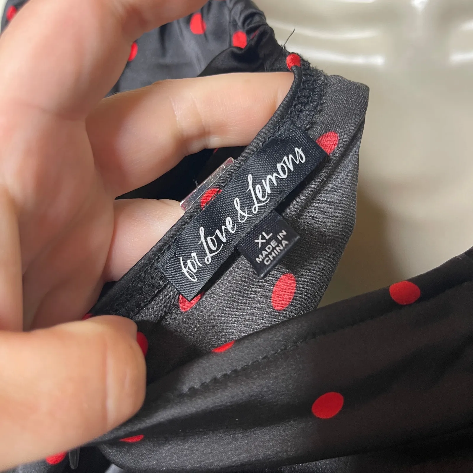 For Love & Lemons Melrose Black Red Mini Dress sz XL - Image 3