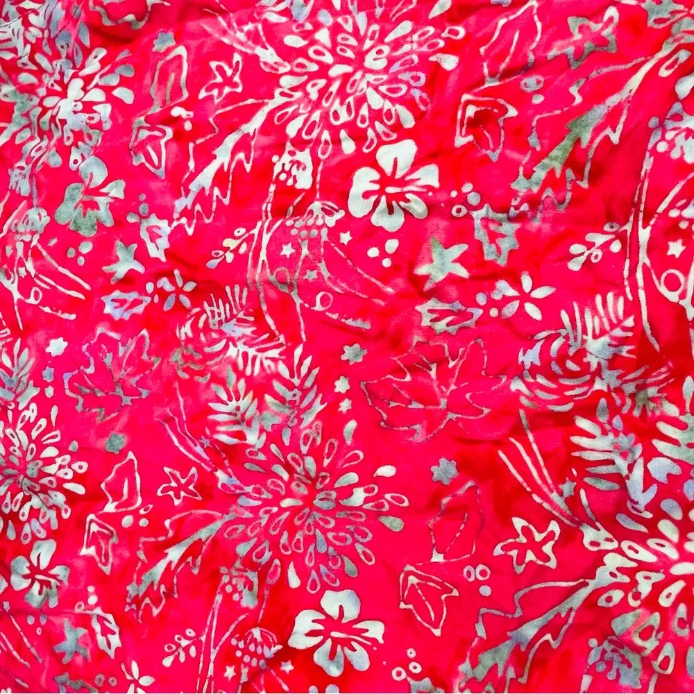 Island beach tie dye style sleeveless midi beach dress coverup tropical LG Red - Image 2