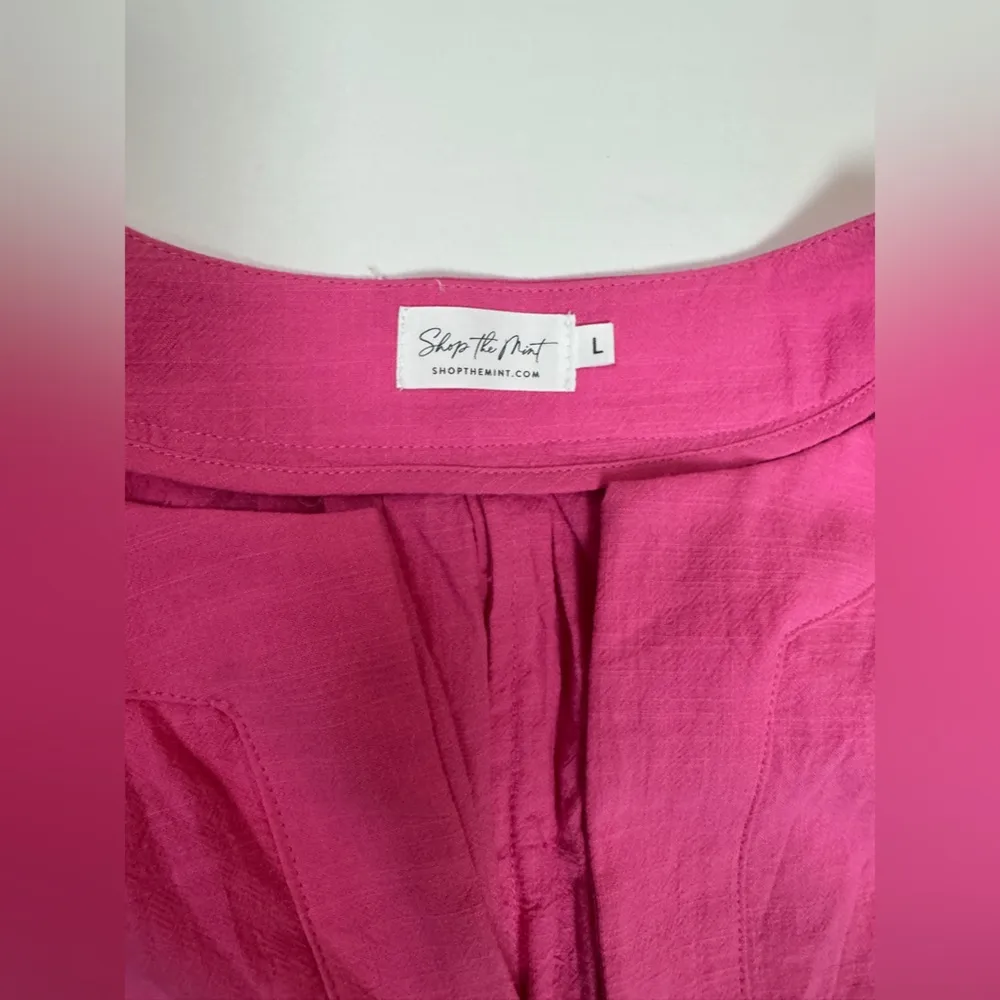 Shop the Mint 100% Cotton Pink Flutter Sleeve Dress Size Large. G#52 - Image 12