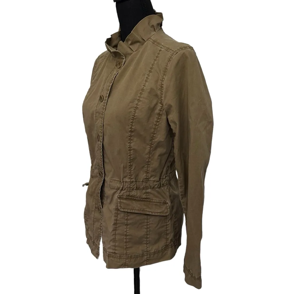 Eileen Fisher Womens Button Up Jacket Size‎ Small Ruffle Neck - Image 5