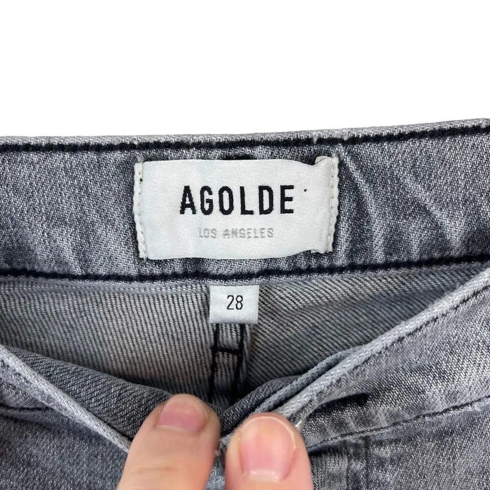 AGOLDE Nico High Rise Straight Leg Button Fly Jeans in Risk Size 28 Slim Fit - Image 14