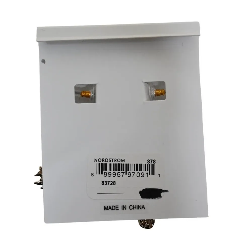 BaubleBar Beaded Tropical Hoop Gold Earrings NEW - Image 4