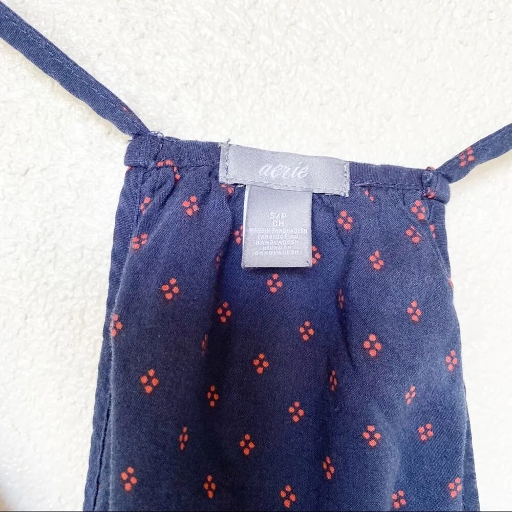 Aerie  Navy Notch V-Neck Pattern Tank Size Small - Image 5