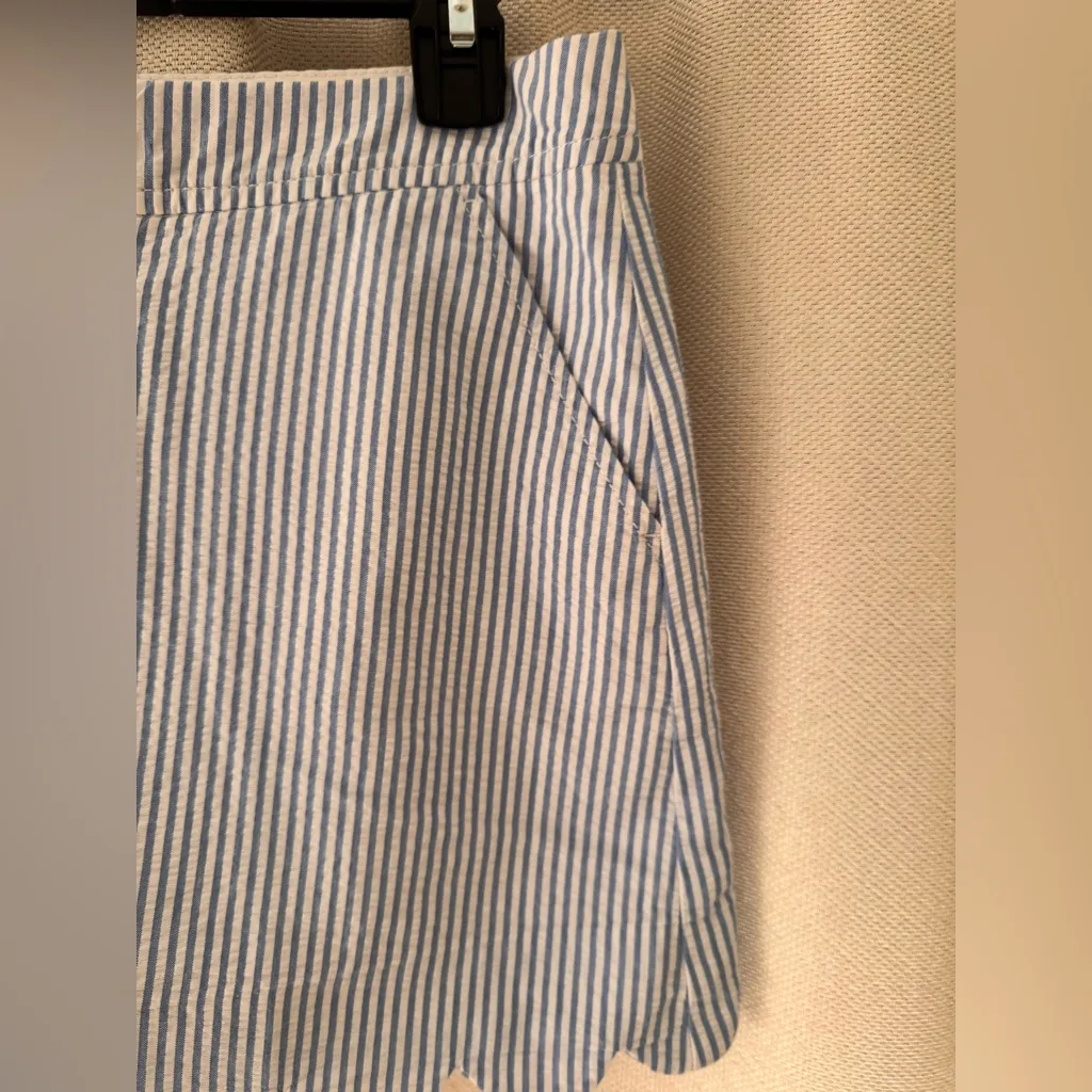 Lilly Pulitzer White and Blue Striped Octopus Women's Skirt Skort Size 0 - Image 3