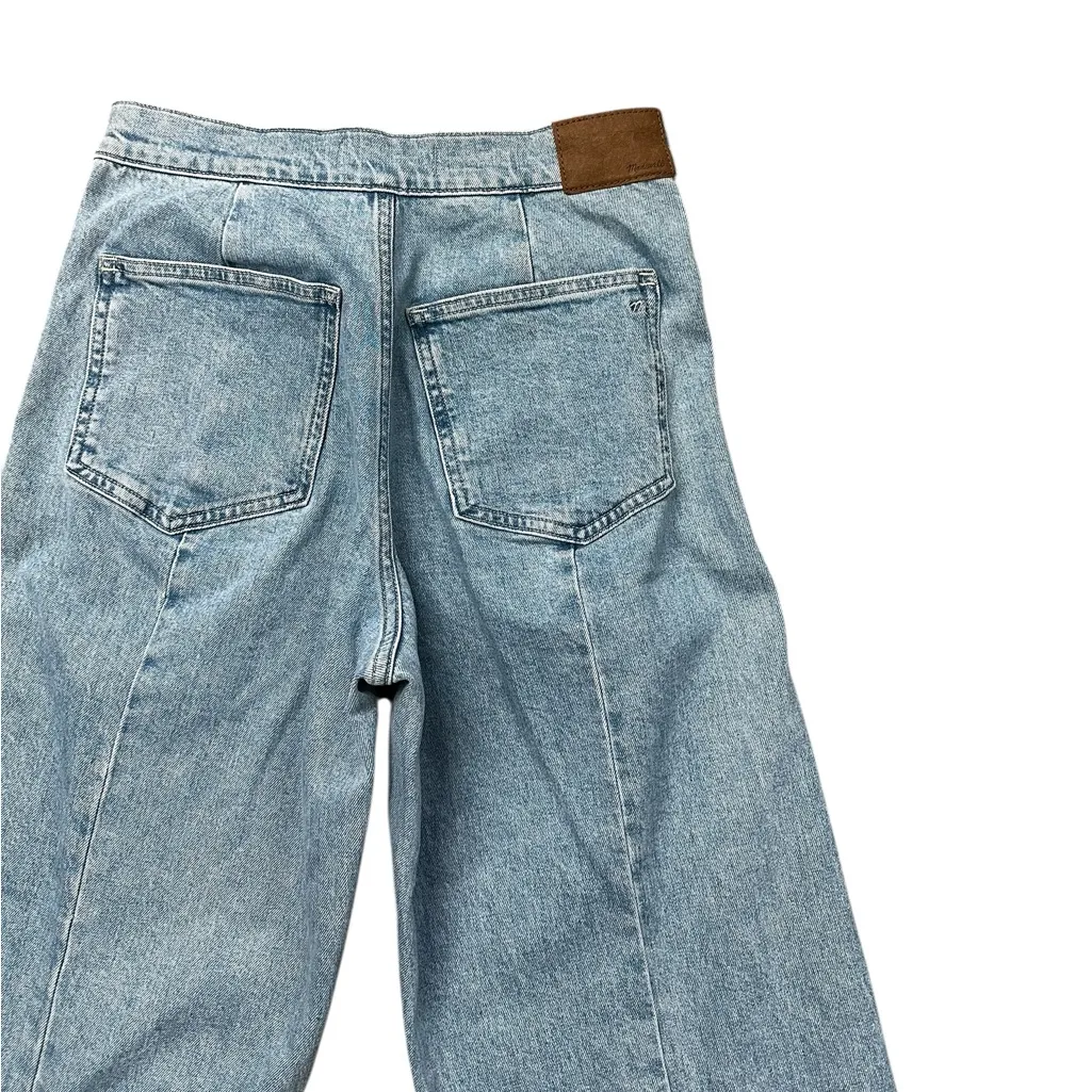 Madewell The Emmett Wide Leg Jeans Crop Patch Pocket Blue Wash Size 25 - Image 7