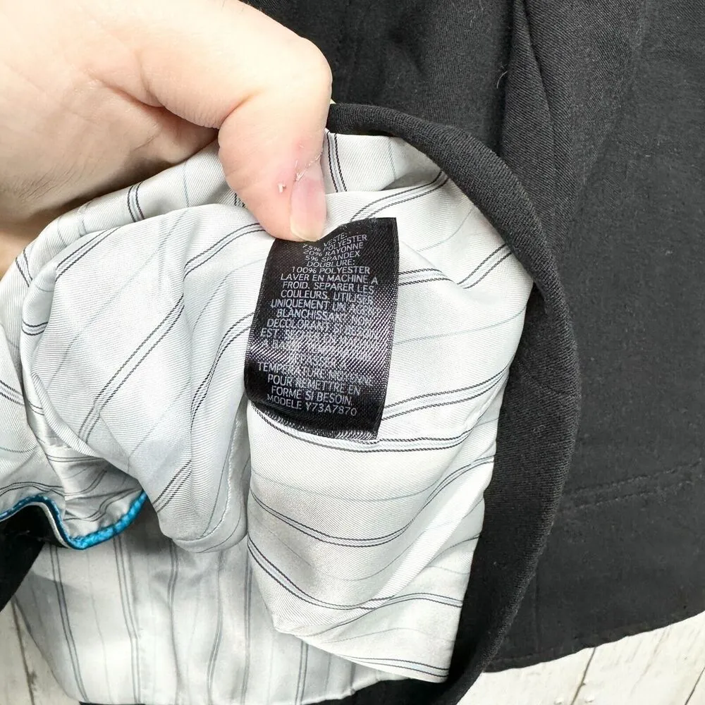 Guess  Womens Blazer Size LG Black Stretch Button-Up Notched Collar Long Sleeve - Image 4