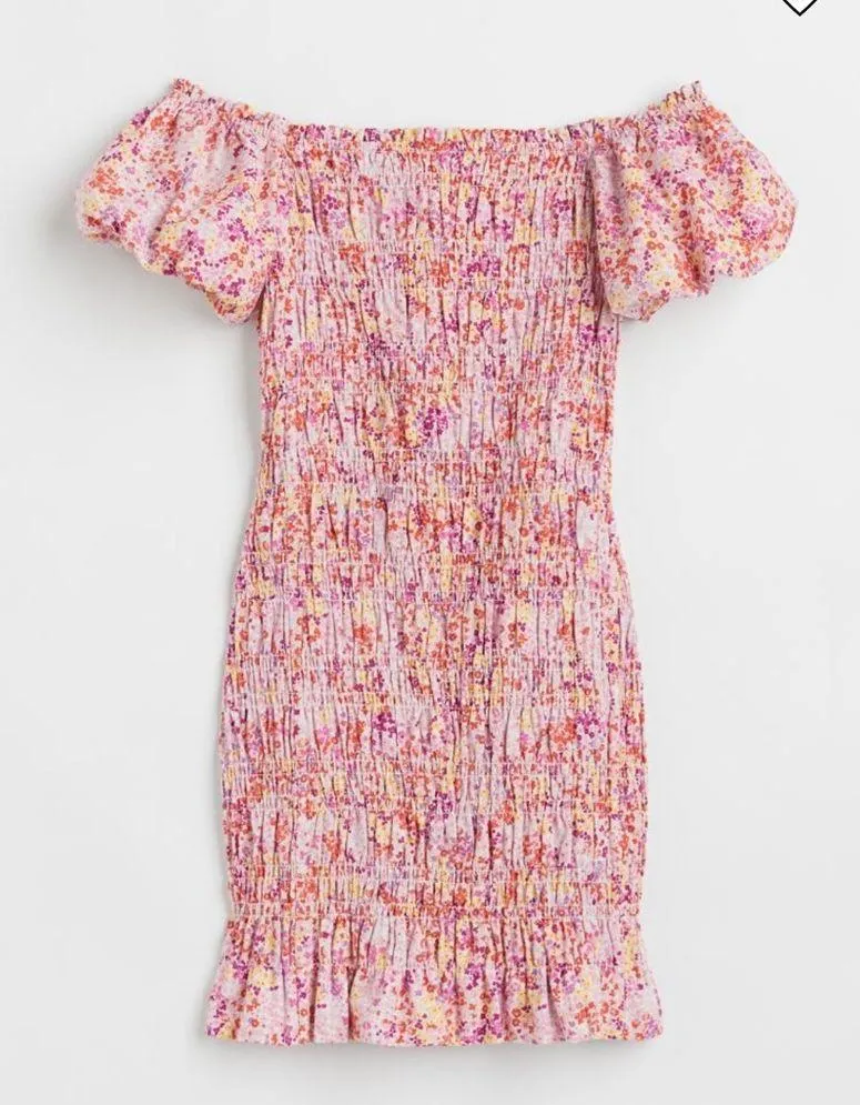 &merci Smocked Pink/White Gingham Dress size small - Image 3