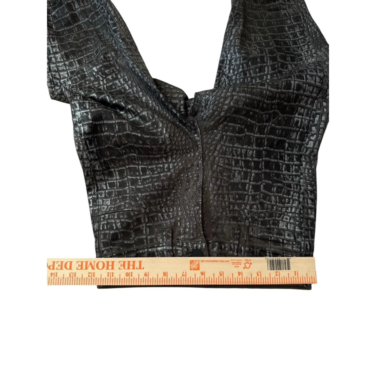 L'AGENCE Margot High Rise Skinny Jeans in Chestnut Black Croc Foil Size 23 - Image 14