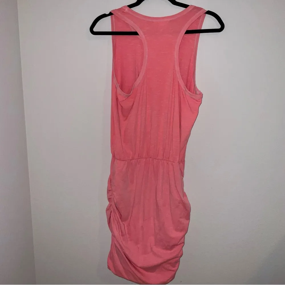 SUNDRY U-Neck Ruched Mini Fitted Tank Neon Dress - Large - Image 8