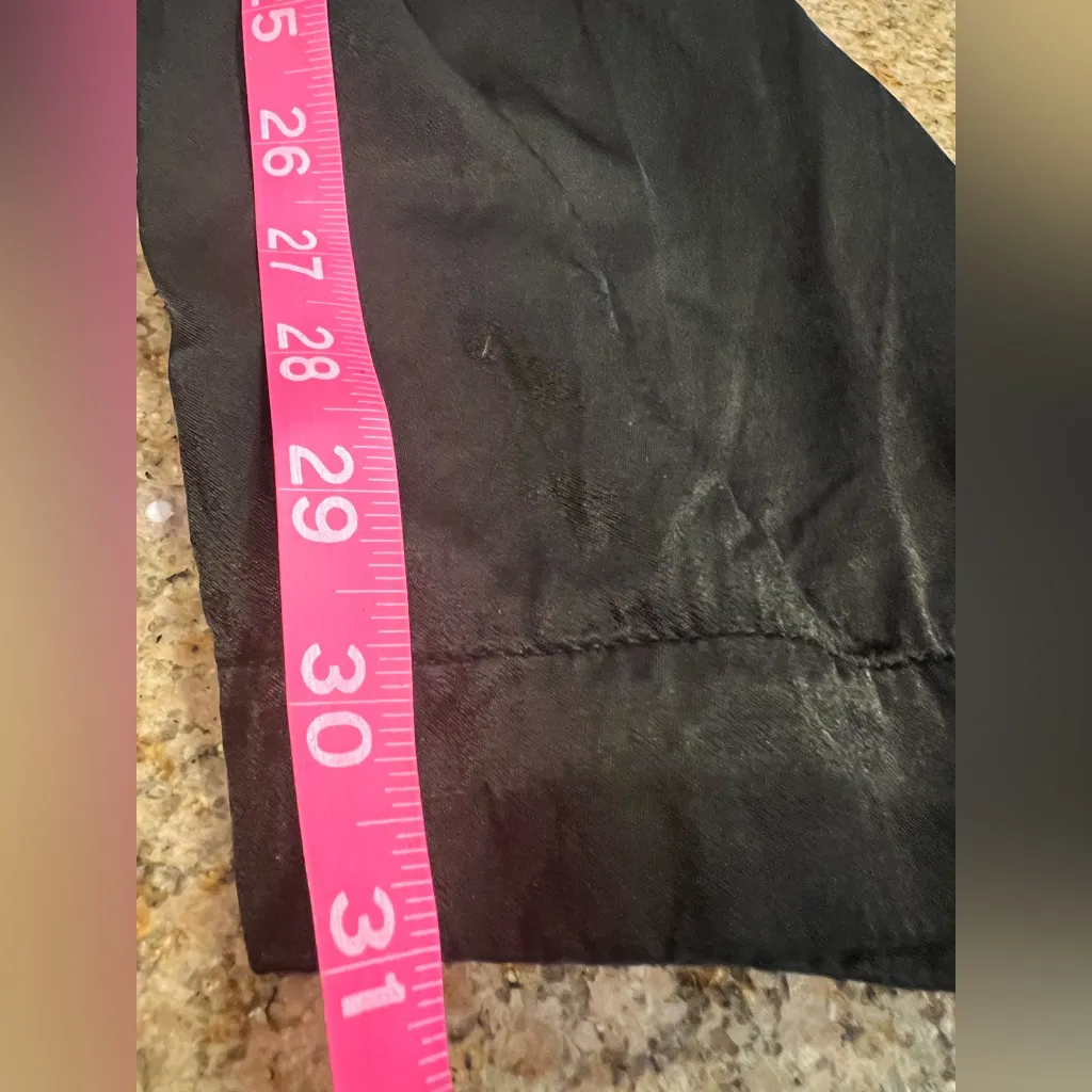 ENZA COSTA Pleated Satin Pants Pockets| Black 3/Large NWOT Sold Out - Image 7