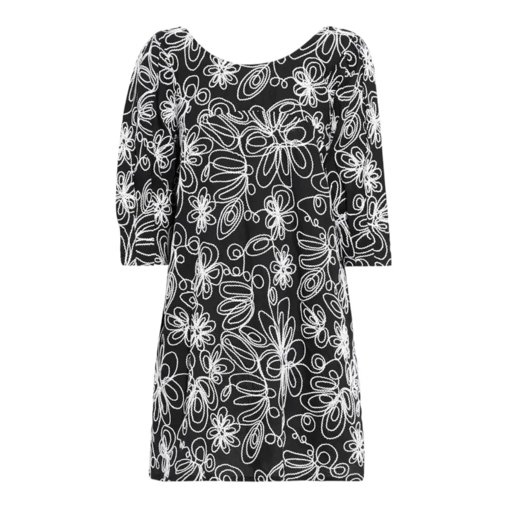 SOLID & STRIPED Dress The Emma Black Floral Embroidery Short Sleeve Cotton Small - Image 4