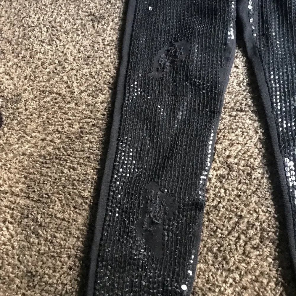 AMEN women’s black embellished jeans size 38 biker moto rocker punk - Image 5